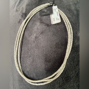 Sterling Gray Silver Leather 3 Raw Cords Necklace Israel